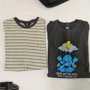 Vans and Volcom Tees (sold together)